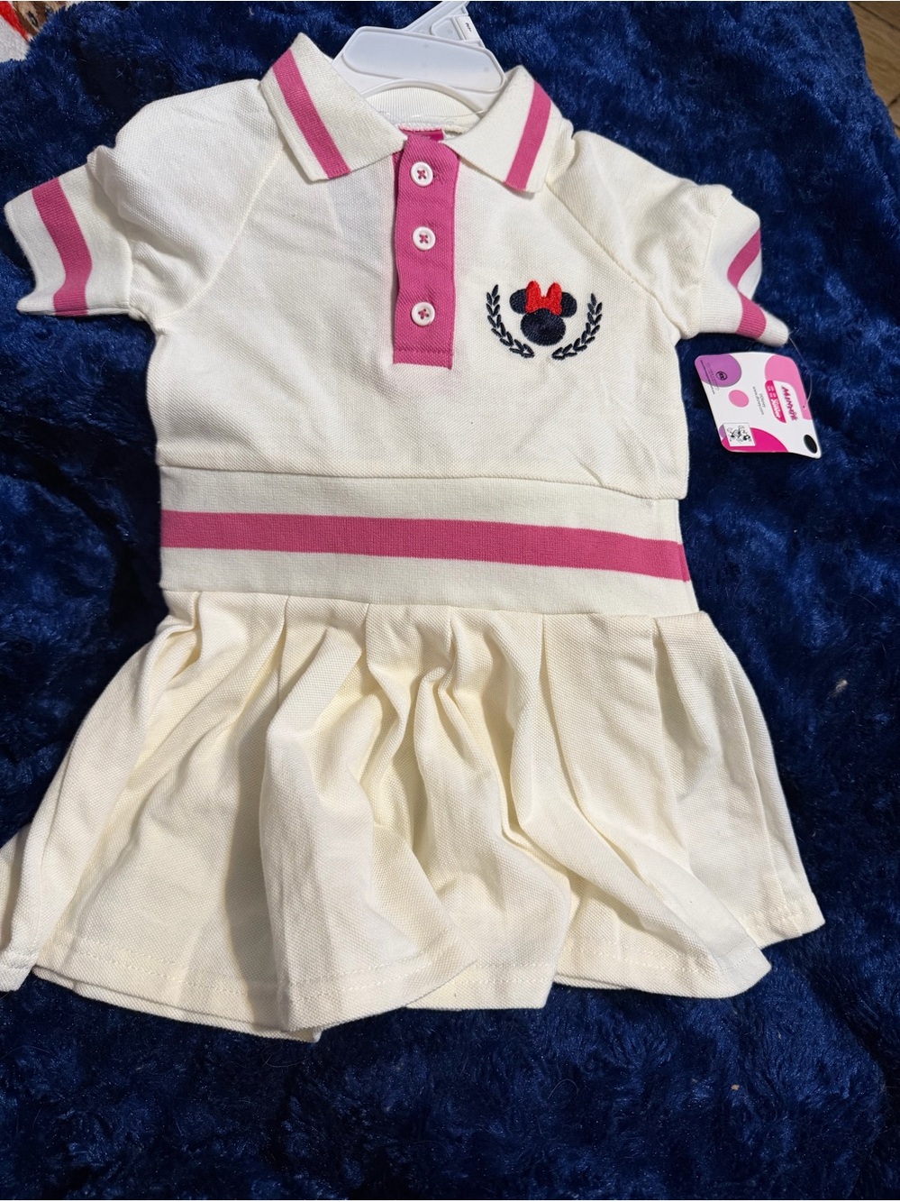 Disney jr Cream & Pink Polo Dress - Minnie Mouse 2T NWT